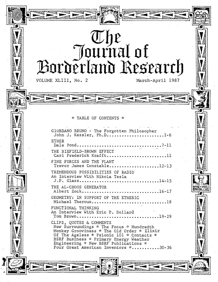 Journal of Borderland Research, Vol. 43, No. 2, March-April 1987.