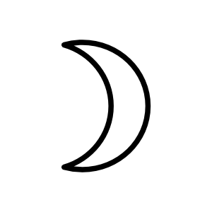 Alchemical symbol for Silver, a Crescent Moon