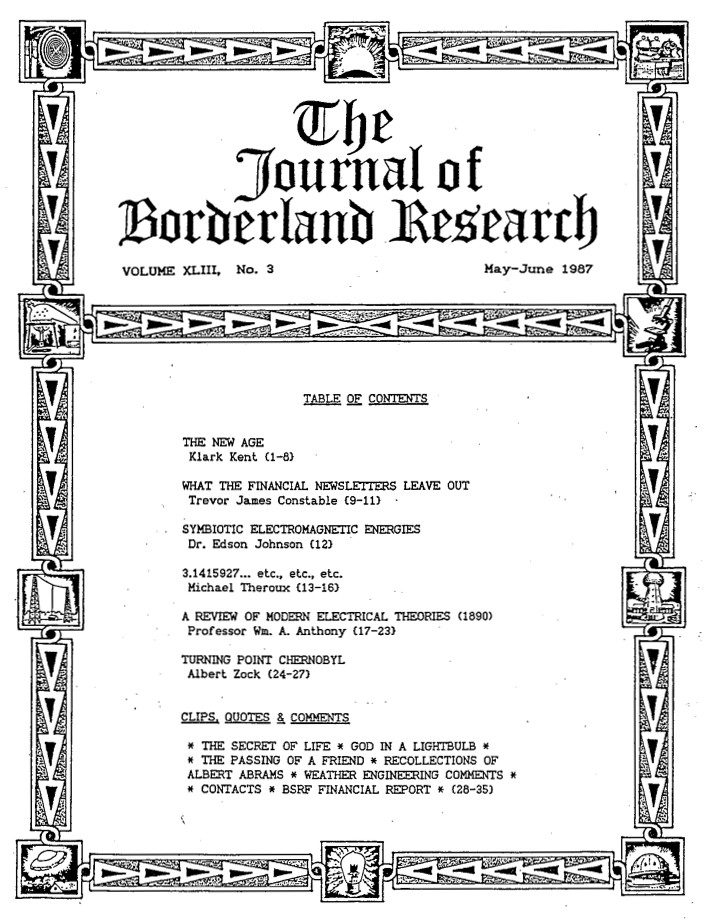 Journal of Borderland Research, Vol. 43, No. 3, May-June 1987.