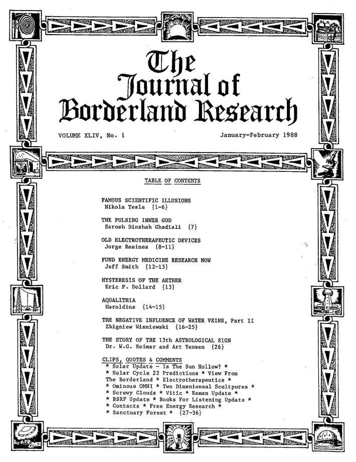 Journal of Borderland Research, Vol. 44, No. 1, January-February 1988.