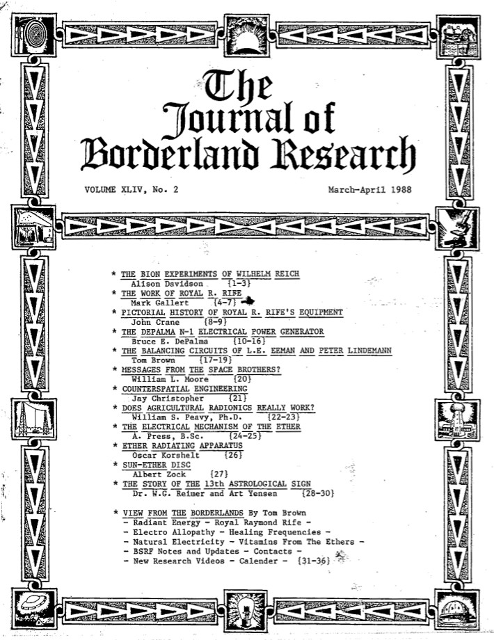 Journal of Borderland Research, Vol. 44, No. 2, March-April 1988.