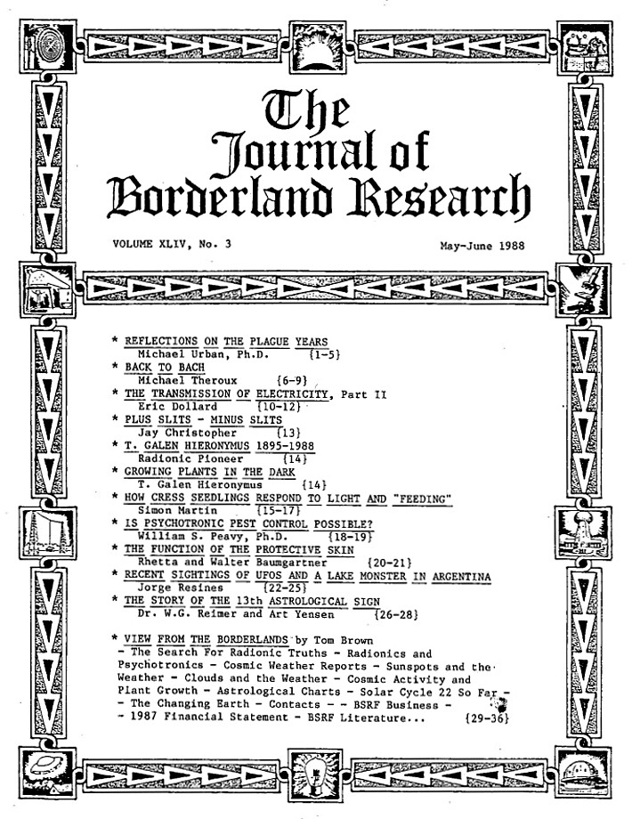 Journal of Borderland Research, Vol. 44, No. 3, May-June 1988.