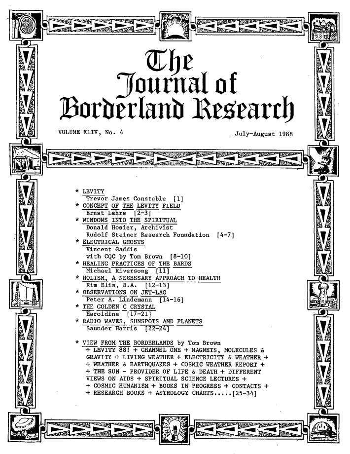 Journal of Borderland Research, Vol. 44, No. 4, July-August 1988.