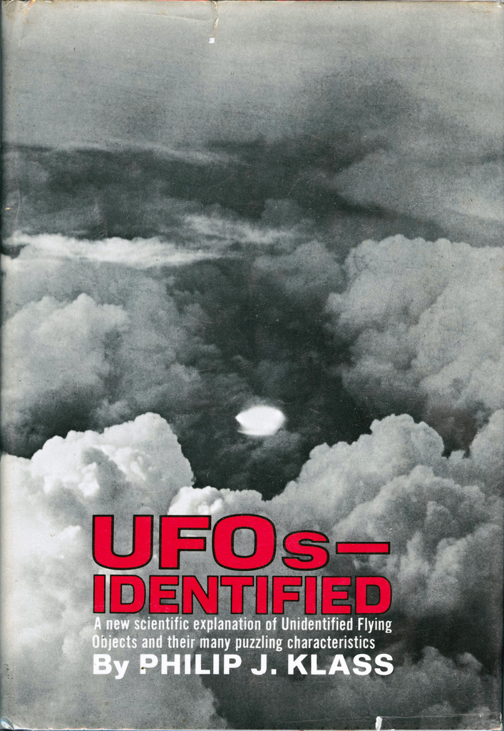 Cover, Philip J. Klass's UFOs Identified (Random House, 1968)
