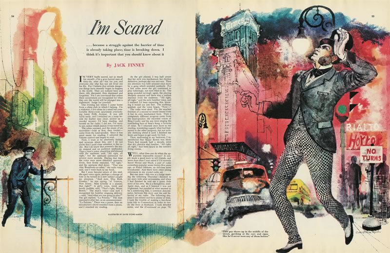 Two-page spread of Jack Finney's I'm Scared from Collier's for September 15, 1951