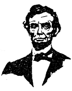 B&W bust-type illustration of Abraham Lincoln.