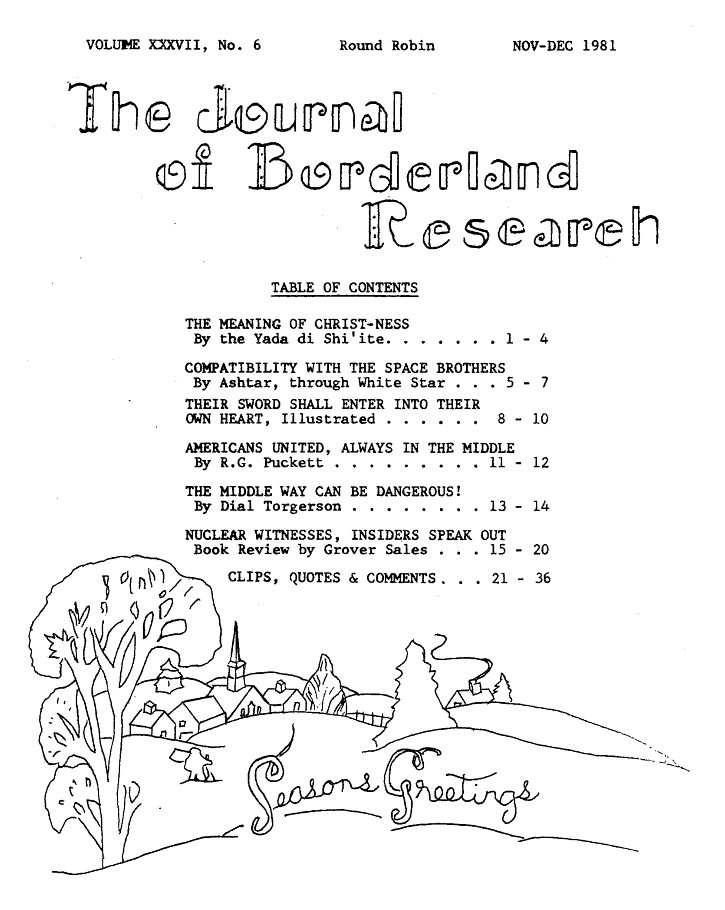Round Robin, the Journal of Borderland Research, Seasonal Christmas cover.