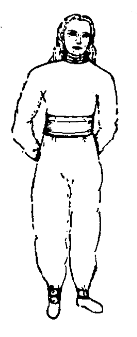 Xerographic reproduction of Alice Well's sketch of a Venusian saucer pilot.
