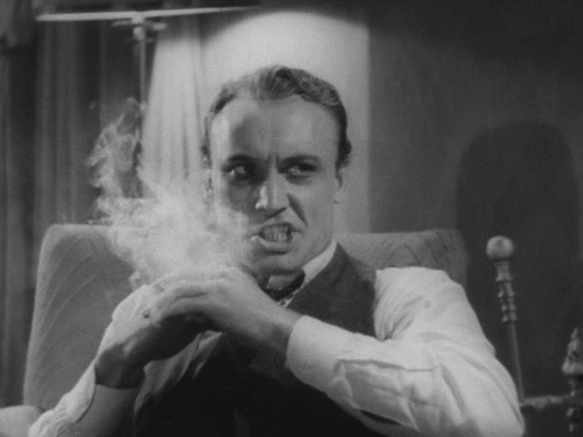 Screen capture from the film Reefer Madness, featuring Ralph, slowly going insane due to abuse of marihuana.