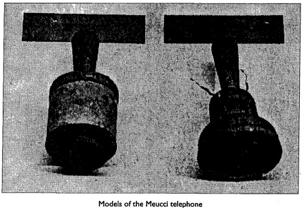 Models of the Meucci telephone.