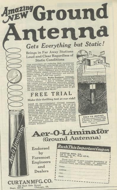Aer-O-Liminator, as seen in Radio News, April 1928.