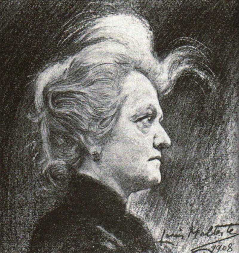 Portrait of Eusapia Palladino (Paladino), ill. by Louis Malteste, 1908.